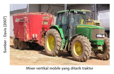 Teknik Pencampuran Pakan 6 mixer vertikal mobile yang ditarik traktor