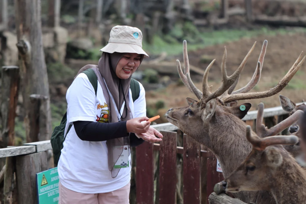 Ciptakan Momen Kebersamaan dengan Pelanggan di Medion Wisata 2025 11 Bandung Memberi makan rusa
