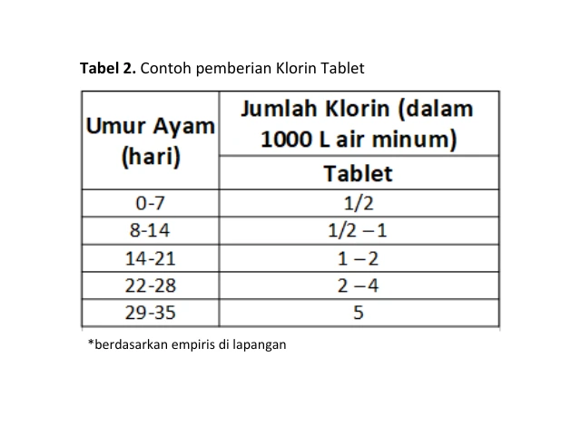 Klorinasi pada Air Minum Ayam 6 KT6