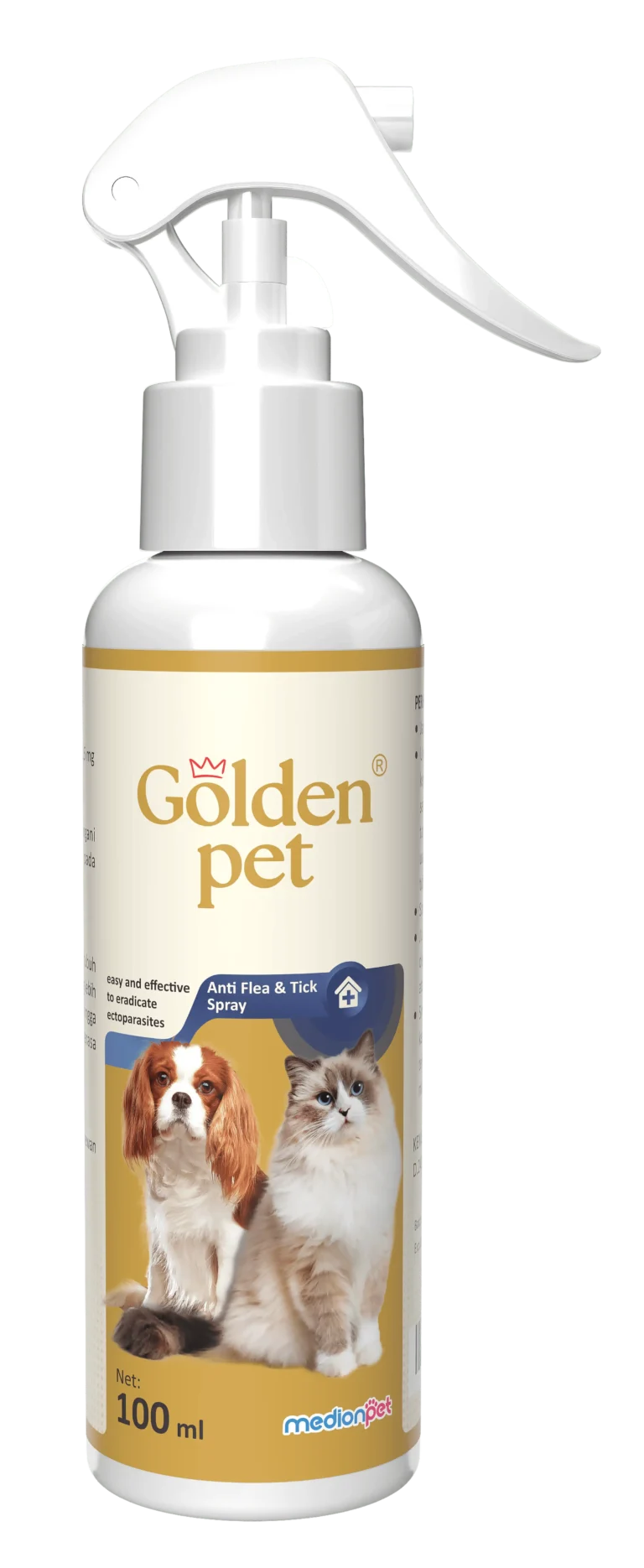 Perawatan Hewan Kesayangan 4 Golden pet anti flea & tick spray Medion