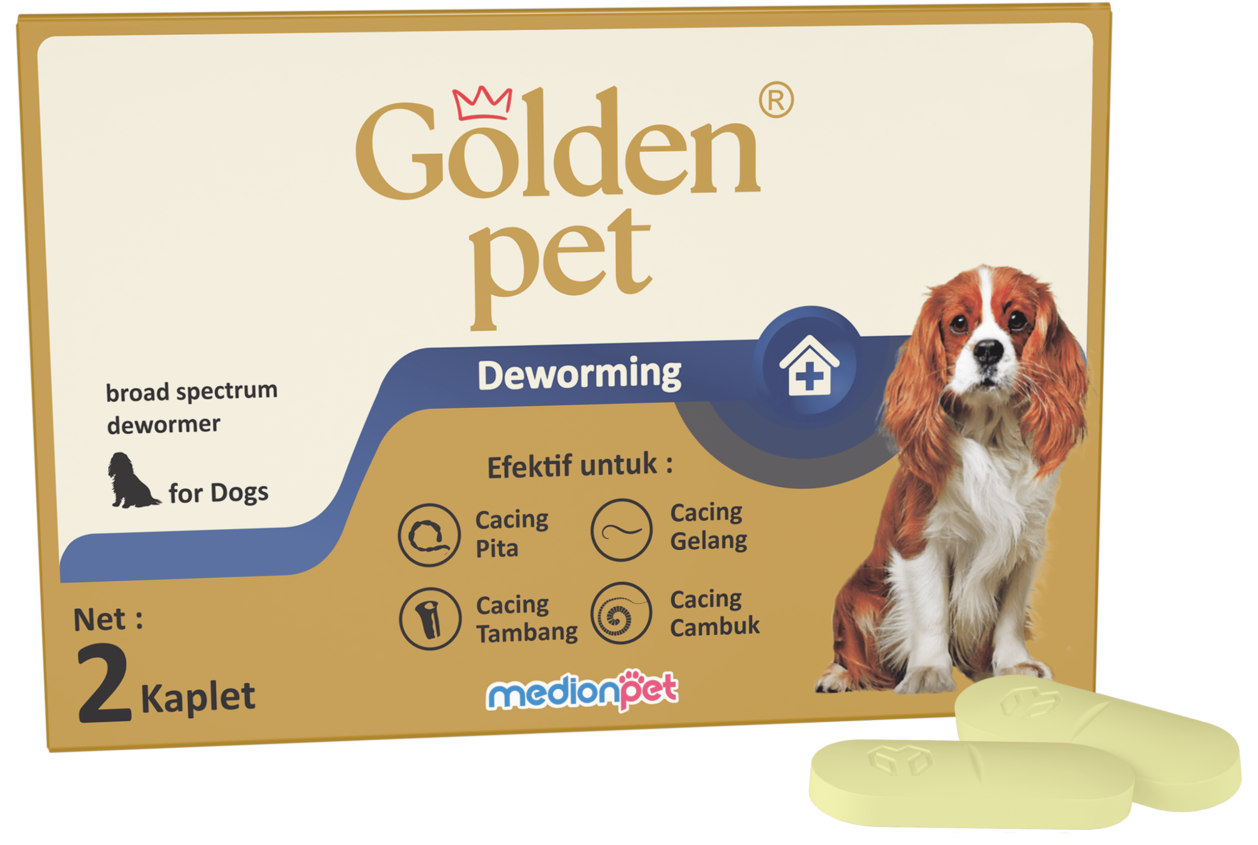 Golden pet deworming dogs Medion