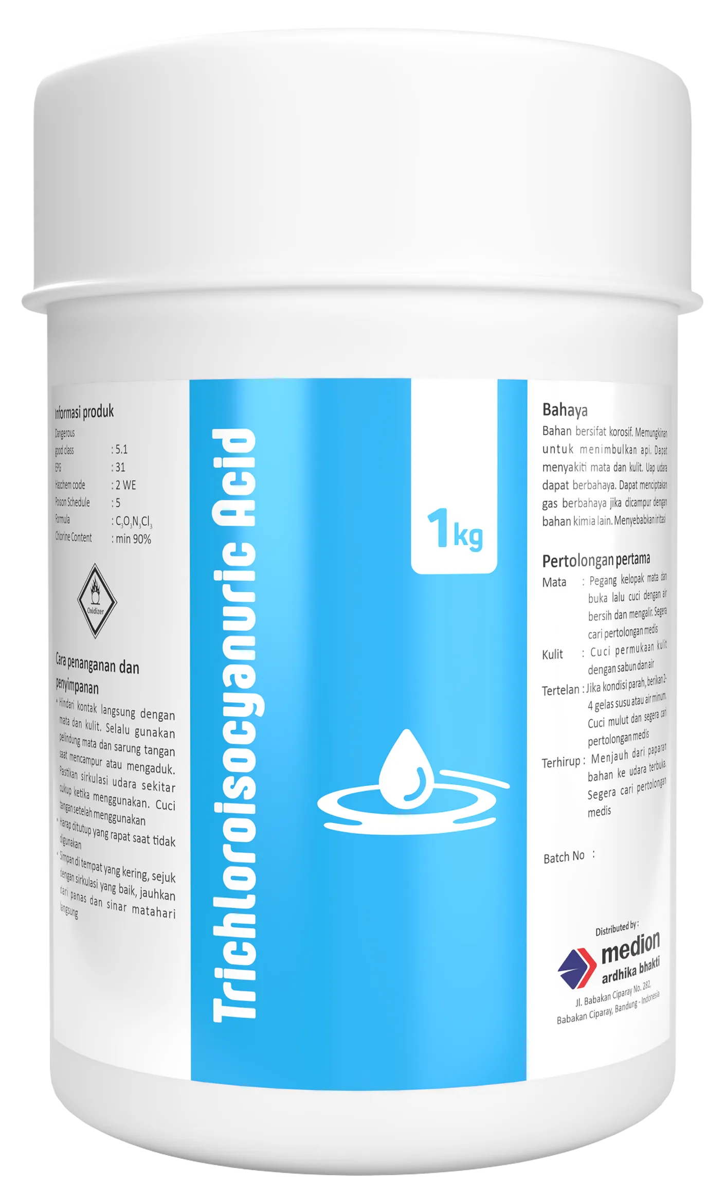 Trychloroisocyanuric acid 90% (TCCA) tablet
