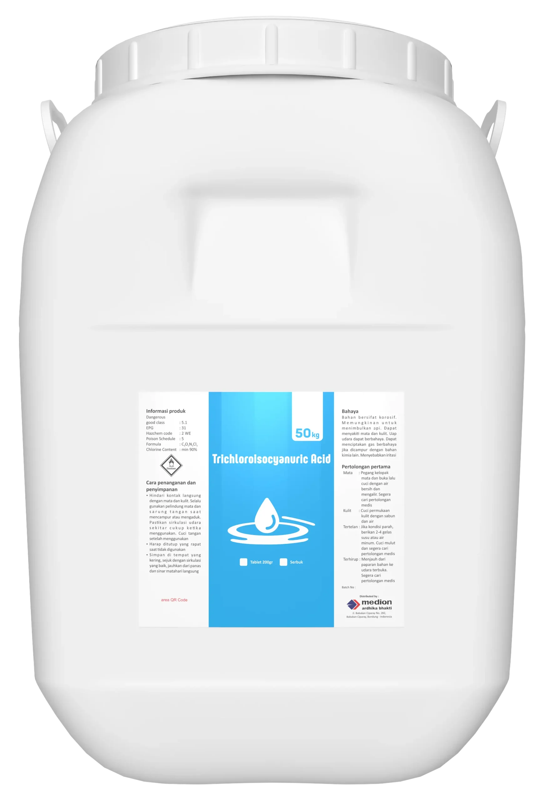 Trychloroisocyanuric acid 90% (TCCA) powder